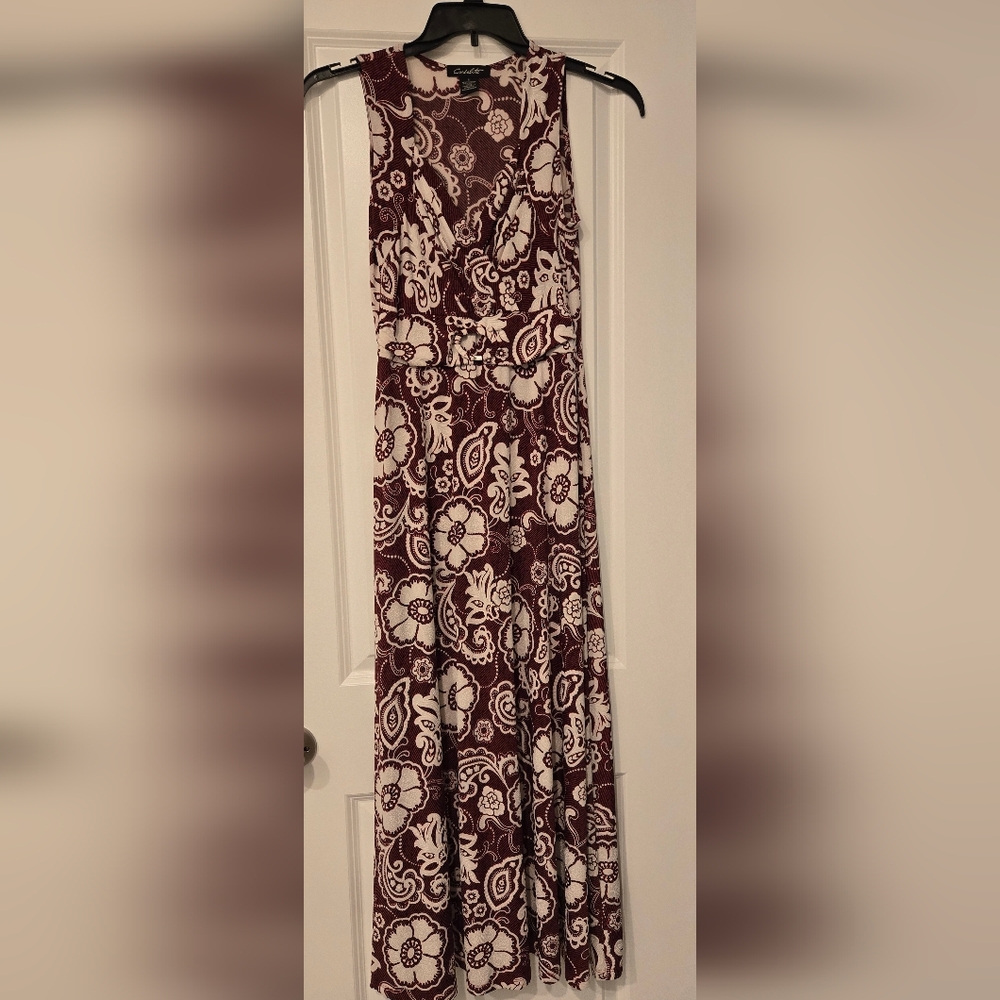 Candalite Textured Floral Maxi Dress Size Small Crossover Front